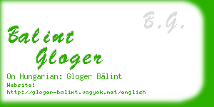 balint gloger business card